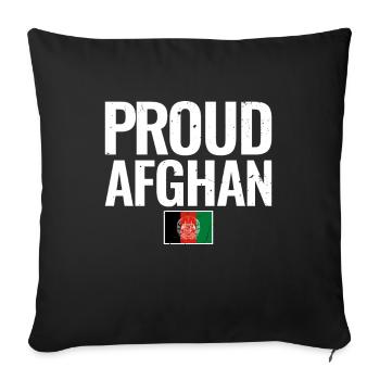 Proud Afghan Afghanistan Vintage Flag - Sofa pillowcase 17,3'' x 17,3'' (45 x 45 cm) - black - Front