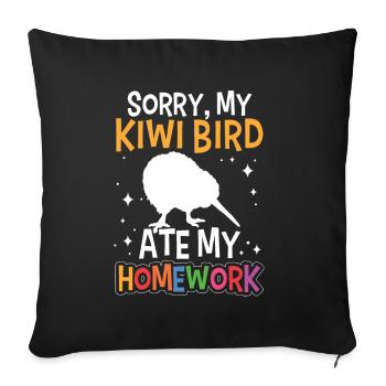 Kiwi Vogel hat gefressen Neuseeland - Sofakissenbezug 45 x 45 cm - Schwarz - Vorne