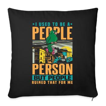 I Used To Be A People Person Introvert Budgie - Sofa pillowcase 17,3'' x 17,3'' (45 x 45 cm) - black - Front