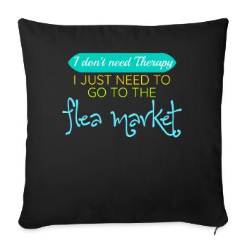 Flea Market Flea Markets Joke Flea Market - Sofa pillowcase 17,3'' x 17,3'' (45 x 45 cm) - black - Front