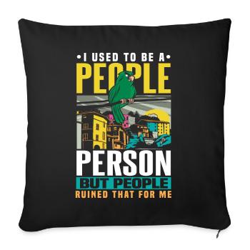 I Used To Be A People Person Bird Parrot Introvert - Sofa pillowcase 17,3'' x 17,3'' (45 x 45 cm) - black - Front