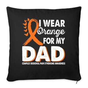 Wear Orange for Dad Support for the - Sofa pillowcase 17,3'' x 17,3'' (45 x 45 cm) - black - Front