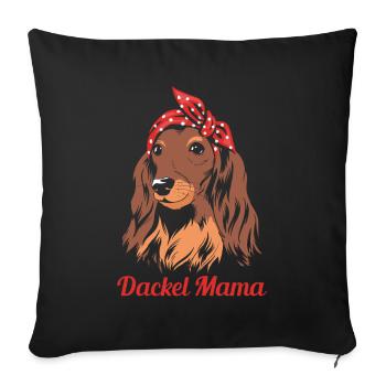 Dackel Mama - Sofakissenbezug 45 x 45 cm - Schwarz - Vorne
