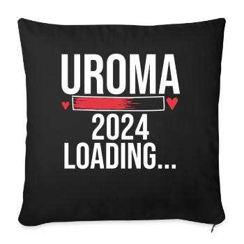 Urgroßmutter 2024 Uroma - Sofakissenbezug 45 x 45 cm - Schwarz - Vorne