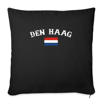 La Haye Pays-Bas Vintage Dutch Flag - Housse de coussin décorative 45 x 45 cm - noir - Devant