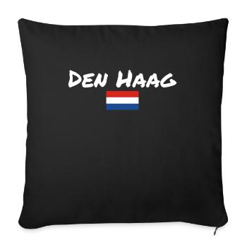 La Haye Pays-Bas Drapeau néerlandais - Housse de coussin décorative 45 x 45 cm - noir - Devant