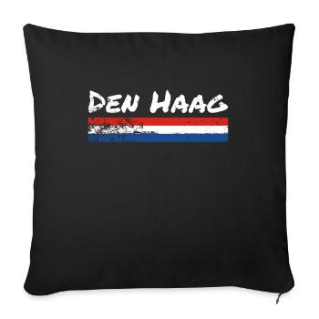 La Haye Pays-Bas Vintage Dutch Flag - Housse de coussin décorative 45 x 45 cm - noir - Devant