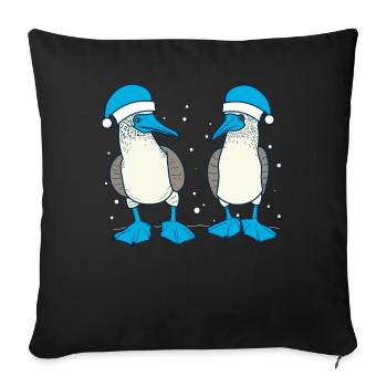 Blue-footed booby Santa hat - Sofa pillowcase 17,3'' x 17,3'' (45 x 45 cm) - black - Front