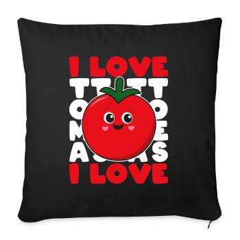 I Love Tomatoes Tomato Tomato Garden Gift - Sofa pillowcase 17,3'' x 17,3'' (45 x 45 cm) - black - Front