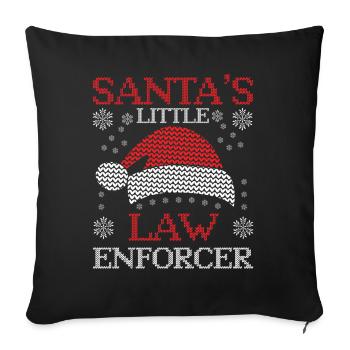 Le petit homme de loi du Père Noël Polize - Housse de coussin décorative 45 x 45 cm - noir - Devant