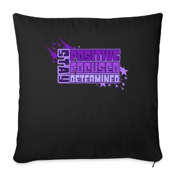 Stay Positive Focused Determined Y2K Growth Mindse - Sofakissenbezug 45 x 45 cm - Schwarz - Vorne