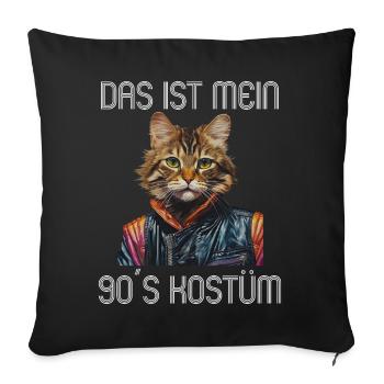 90er Motto Party Das ist mein 90er Kostüm - Sofakissenbezug 45 x 45 cm - Schwarz - Vorne