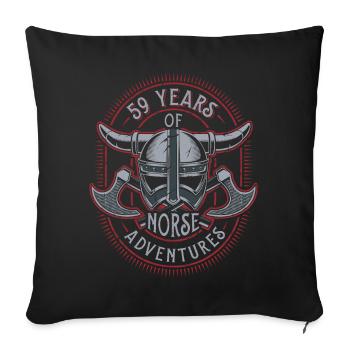 59 ans d’aventures nordiques - 59e anniversaire - Housse de coussin décorative 45 x 45 cm - noir - Devant