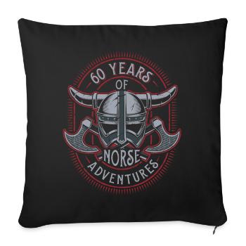 60 ans d’aventures nordiques - 60e anniversaire - Housse de coussin décorative 45 x 45 cm - noir - Devant