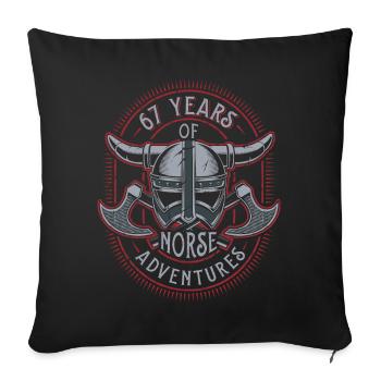 67 ans d’aventures nordiques - 67e anniversaire - Housse de coussin décorative 45 x 45 cm - noir - Devant