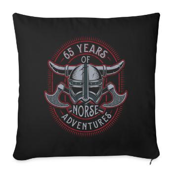 65 ans d’aventures nordiques - 65e anniversaire - Housse de coussin décorative 45 x 45 cm - noir - Devant