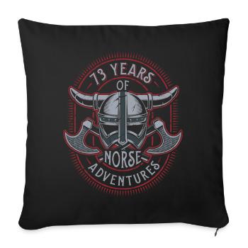 73 ans d’aventures nordiques - 73. - Housse de coussin décorative 45 x 45 cm - noir - Devant