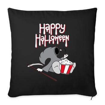 Happy Halloween Grim Reaper Popcorn Cinema Sense - Sofa pillowcase 17,3'' x 17,3'' (45 x 45 cm) - black - Front
