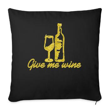 Vin Vin rouge Vin blanc - Housse de coussin décorative 45 x 45 cm - noir - Devant