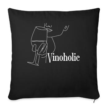 Vino wine drinker wine - Sofa pillowcase 17,3'' x 17,3'' (45 x 45 cm) - black - Front