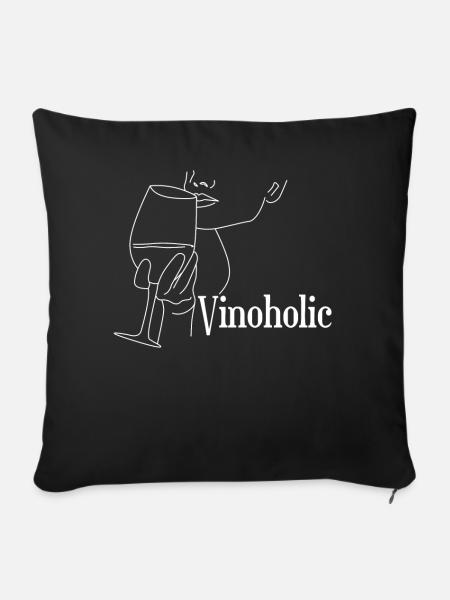 Vino Weintrinker Wein - Sofakissenbezug 45 x 45 cm - Schwarz