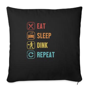 Eat Sleep Dink Repeat Pickleball Player Pickleball - Sofa pillowcase 17,3'' x 17,3'' (45 x 45 cm) - black - Front
