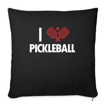 I love pickleball pickleball player pickleball fan - Sofa pillowcase 17,3'' x 17,3'' (45 x 45 cm) - black - Front