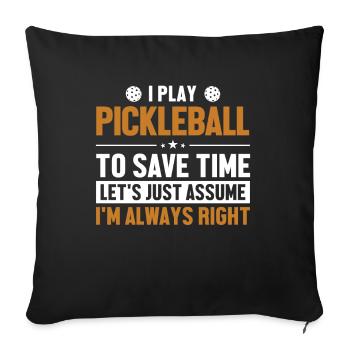 Pickleball Supposons que j’ai raison Pickleballfan - Housse de coussin décorative 45 x 45 cm - noir - Devant