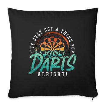 Sports cibles J’ai juste un truc pour le jeu de fléchettes - Housse de coussin décorative 45 x 45 cm - noir - Devant