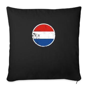 Netherlands Vintage Dutch Flag - Sofa pillowcase 17,3'' x 17,3'' (45 x 45 cm) - black - Front