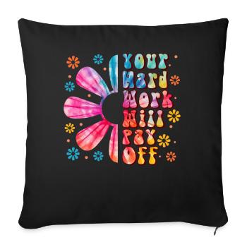 Motivational Affirmation Colorful Tie Dye Boho Flo - Sofakissenbezug 45 x 45 cm - Schwarz - Vorne