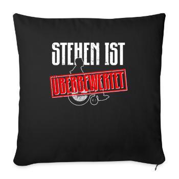 Rollstuhlfahrer Rollstuhl Lustiger Spruch - Sofakissenbezug 45 x 45 cm - Schwarz - Vorne