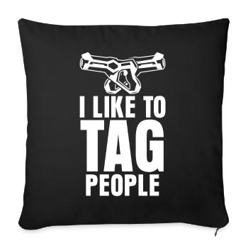 Laser Tag, Lasertag, Lasergame - Sofa pillowcase 17,3'' x 17,3'' (45 x 45 cm) - black - Front