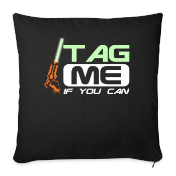 Laser Tag, Lasertag, Lasergame, Laserdrom - Sofa pillowcase 17,3'' x 17,3'' (45 x 45 cm) - black - Front