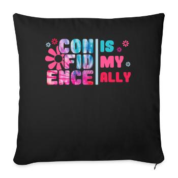 Confidence Is My Ally Retro Tie Dye Hippie Positiv - Sofakissenbezug 45 x 45 cm - Schwarz - Vorne