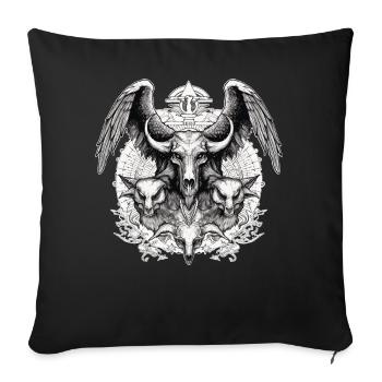 Creepy Demon Skull Occult Horror Gothic Wicca - Sofakissenbezug 45 x 45 cm - Schwarz - Vorne