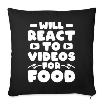 Reaction Streamer Video Reaktion Créateur de contenu - Housse de coussin décorative 45 x 45 cm - noir - Devant