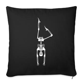 Squelette handstand - Housse de coussin décorative 45 x 45 cm - noir - Devant