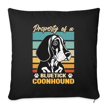 Coonhound Propriété De Bluetick Retro Dog Breed - Housse de coussin décorative 45 x 45 cm - noir - Devant