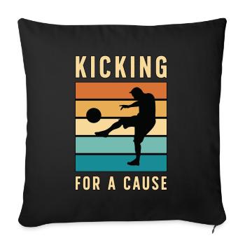 Kickball For A Cause Retro Kickball Tournament - Sofakissenbezug 45 x 45 cm - Schwarz - Vorne