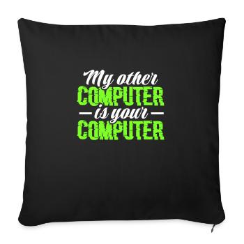 Hacker Coder Computer Hacking Cadeau - Housse de coussin décorative 45 x 45 cm - noir - Devant