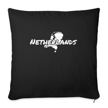 Pays-Bas Pays-Bas Carte vintage - Housse de coussin décorative 45 x 45 cm - noir - Devant