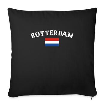 Rotterdam, Netherlands, Dutch flag - Sofa pillowcase 17,3'' x 17,3'' (45 x 45 cm) - black - Front