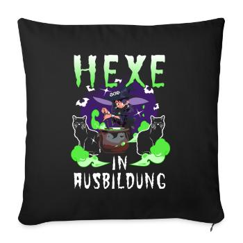 Hexe In Ausbildung - Sofakissenbezug 45 x 45 cm - Schwarz - Vorne