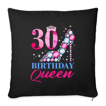 Anniversaire Reine 30e anniversaire - Housse de coussin décorative 45 x 45 cm - noir - Devant