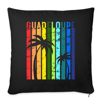 Guadeloupe Caribbean Island Vacation Idea - Sofa pillowcase 17,3'' x 17,3'' (45 x 45 cm) - black - Front