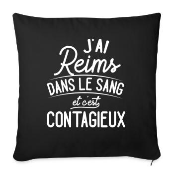 Reims Dans Le Sang Cadeau Rémois - Housse de coussin décorative 45 x 45 cm - noir - Devant