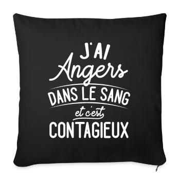 Angers Dans Le Sang Cadeau Angevins - Housse de coussin décorative 45 x 45 cm - noir - Devant