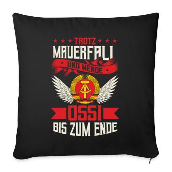 Ostblock Heimatliebe DDR Sprüche & Geschenke - Sofakissenbezug 45 x 45 cm - Schwarz - Vorne