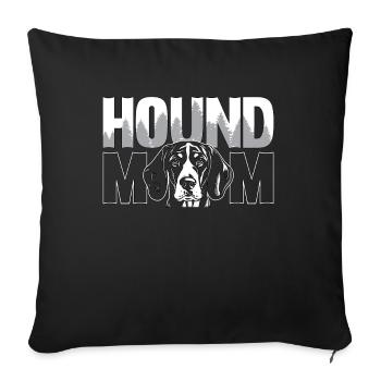 Coonhound Hound Maman Treeing Walker Animal Lover - Housse de coussin décorative 45 x 45 cm - noir - Devant